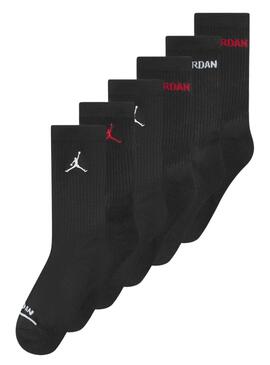 Socken Jordan Legend 6 Paare Schwarz für Kinder