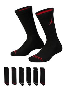 Socken Jordan Legend 6 Paare Schwarz für Kinder