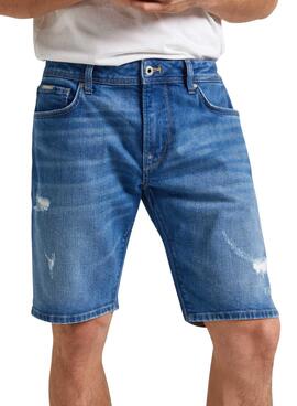 Bermuda Jeans Pepe Jeans Taper Ripped für Männer