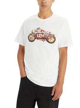 T-Shirt Levis Motorrad Weiß für Herren