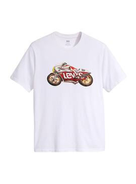 T-Shirt Levis Motorrad Weiß für Herren