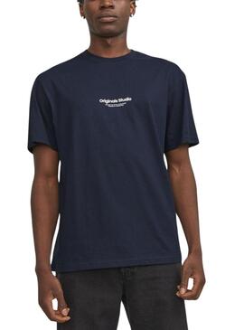 T-Shirt Jack and Jones Vesterbro Marine Herren