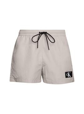 Kurze Badehose Calvin Klein Drawstring Beige Herren