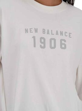 T-Shirt New Balance Collegiate Weiß für Damen