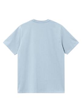 T-shirt Carhartt Script Light Blue für Herren