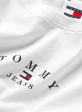 T-Shirt Tommy Jeans Slim Logo Weiß für Damen