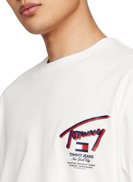 T-Shirt Tommy Jeans Reg 3D Street Weiß Herren