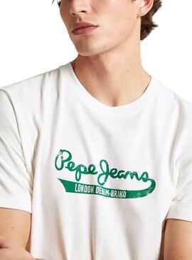 T-Shirt Pepe Jeans Claude Weiß für Herren