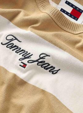 T-Shirt Tommy Jeans Bold Stripe in Braun für Herren.