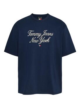 T-Shirt Tommy Jeans Over Serif Navy für Herren