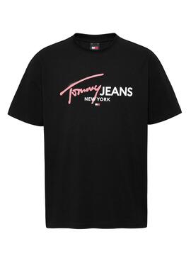 T-shirt Tommy Jeans Spray Pop Schwarz für Herren