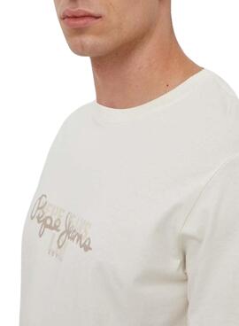 T-Shirt Pepe Jeans Chris Weiß für Herren