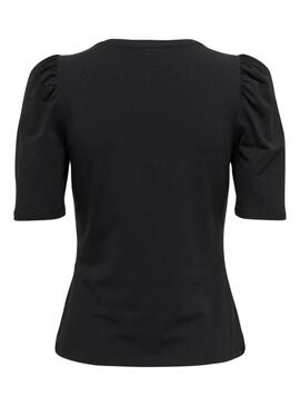 T-Shirt Only Live Love 2/4 Pufftop Schwarz Damen