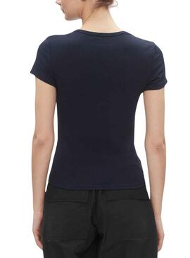 T-Shirt Tommy Jeans Slim Marineblau für Damen.