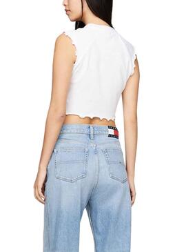T-shirt Tommy Jeans Lock Weiß für Damen.