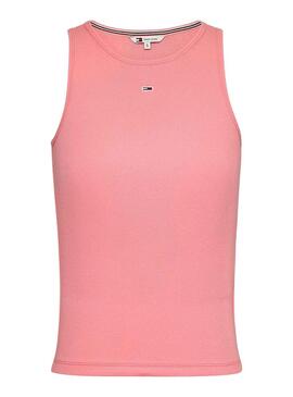 T-Shirt Tommy Jeans Essential Rosa für Damen.