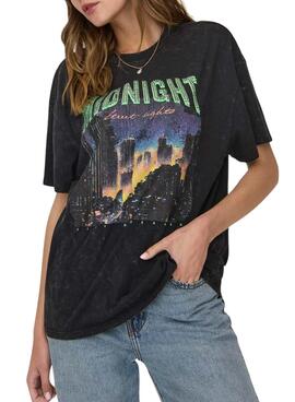 T-shirt Only Lucca Midnight Schwarz für Damen