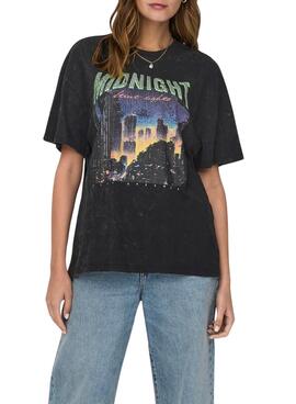 T-shirt Only Lucca Midnight Schwarz für Damen