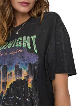 T-shirt Only Lucca Midnight Schwarz für Damen