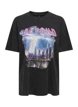 T-shirt Only Lucca Beyond Schwarz für Damen