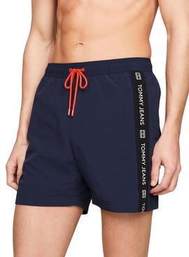 Badehose Tommy Jeans Side Tape Marine für Herren