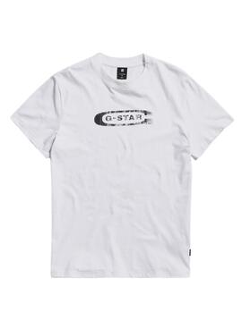 Das T-Shirt G-Star Distressed in Weiß für Herren.