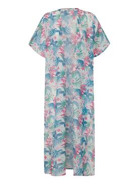 Kaftan Pepe Jeans Hibiscus mit Blumenmuster.