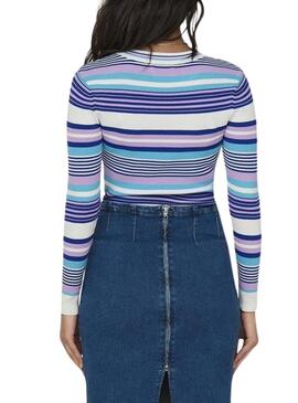 Jersey Only Meleka Cropped Stripe Violeta Damen