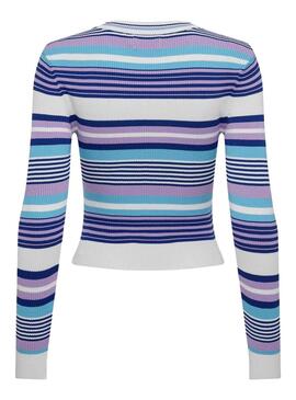 Jersey Only Meleka Cropped Stripe Violeta Damen