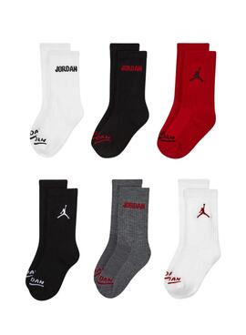 Socken Jordan Legend 6 Paare Weiß für Kinder