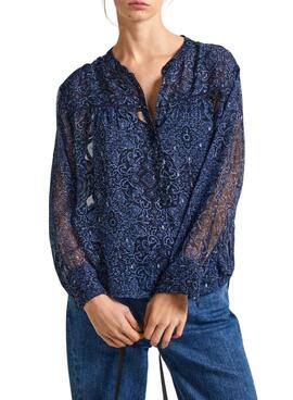 Bluse Pepe Jeans Clementine Marine für Damen