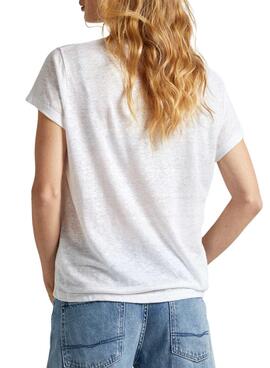 T-Shirt Pepe Jeans Lilian Weiß für Damen