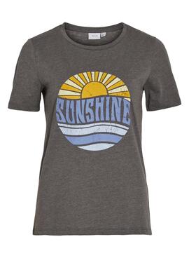 T-Shirt Vila Sunshine Grau für Damen