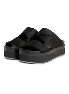 Sandalen Calvin Klein Jeans Plattform Schwarz Damen