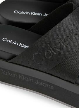 Sandalen Calvin Klein Jeans Plattform Schwarz Damen