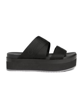 Sandalen Calvin Klein Jeans Plattform Schwarz Damen