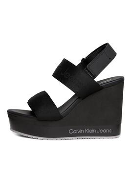 Sandalen Calvin Klein Keilabsatz mit Plateau Schwarz