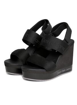 Sandalen Calvin Klein Keilabsatz mit Plateau Schwarz