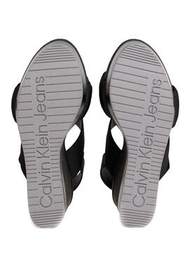 Sandalen Calvin Klein Keilabsatz mit Plateau Schwarz