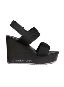 Sandalen Calvin Klein Keilabsatz mit Plateau Schwarz