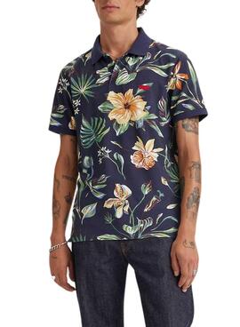 Polo Levis Housemark Blumen Marineblau für Herren