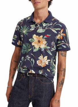 Polo Levis Housemark Blumen Marineblau für Herren