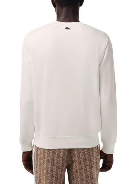 Sweatshirt Lacoste Monogramm Beige für Herren