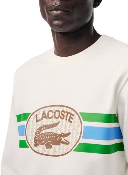 Sweatshirt Lacoste Monogramm Beige für Herren