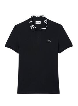 Polo Lacoste Movement Jacquard-Kragen Schwarz Herren