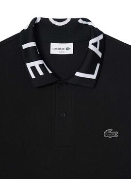 Polo Lacoste Movement Jacquard-Kragen Schwarz Herren