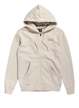 Sweatshirt G-Star Back Zip Through Beige für Herren.