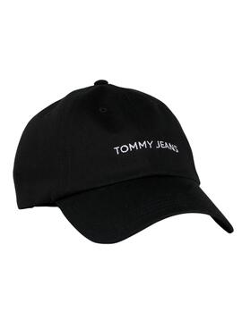 Kappe Tommy Jeans Linear Logo Schwarz