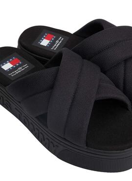 Sandalen Tommy Jeans Letter Schwarz für Damen