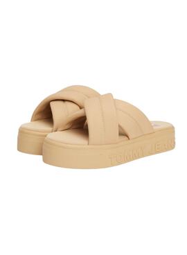 Sandalen Tommy Jeans Letter Beige für Damen